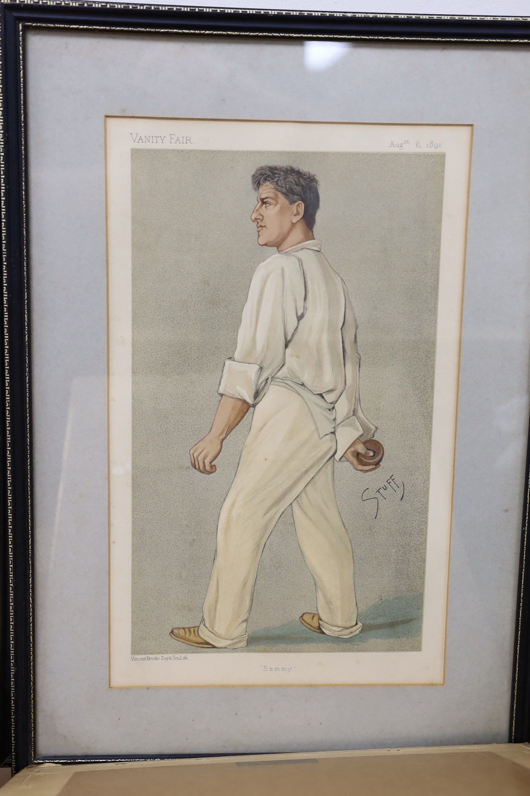 Spy (Vanity Fair), four prints of cricketers, 'July 1901', 'The Champion County', 'Plum' and 'Sammy', largest 40 x 26cm